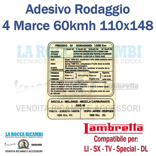 Adesivo scritta rodaggio - /,