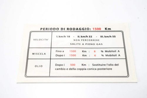 C217 istruzioni rodaggio per - rodaggio,